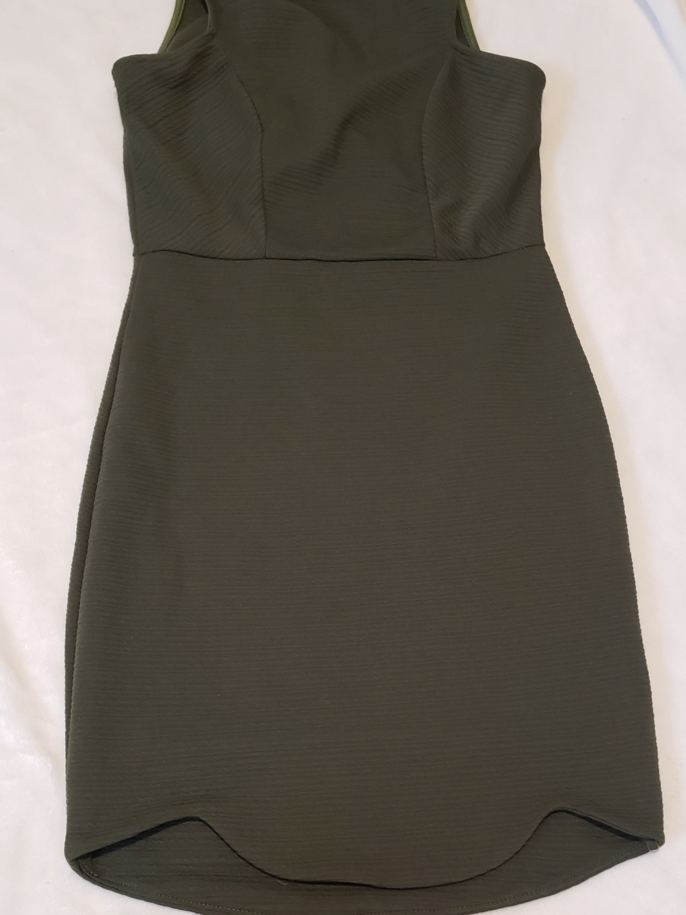 Sleeveless Olive Green Mini Dress